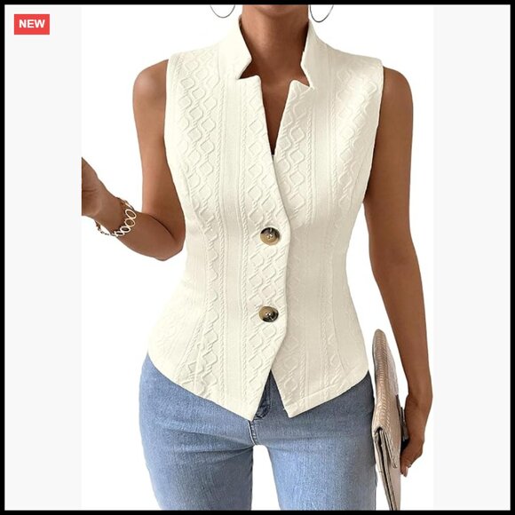 Sleeveless Knit Vest Lightweight Stretchy Slim Fit Fully Lined Business Casual